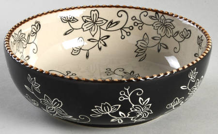 Floral Lace Black Soup/Cereal Bowl