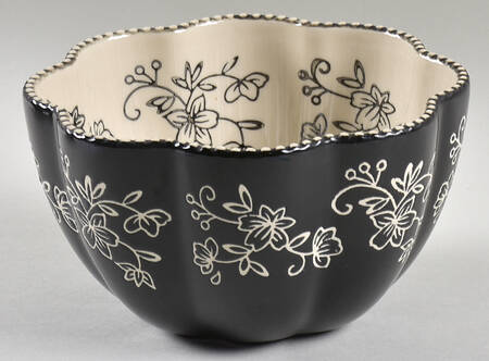 Floral Lace Black 6" Nesting Bowl