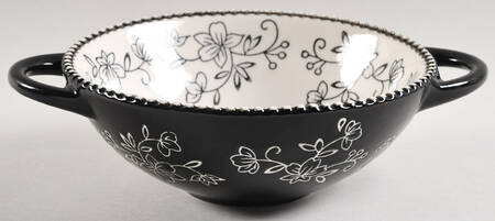 Floral Lace Black Individual Handled Wok Bowl