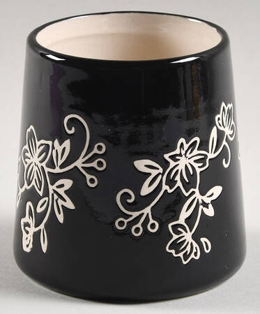 Floral Lace Black Sugar Bowl No Lid (Centertaining Lazy Susan Set)