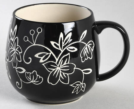 Floral Lace Black Mug