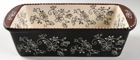 Floral Lace Black 11" Rectangular Baker