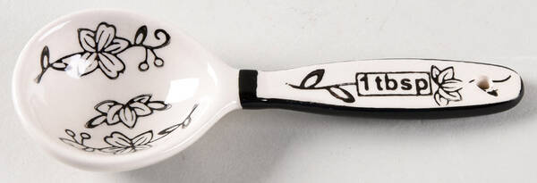 Floral Lace Black 1 Tablespoon Ceramic Measuring Spoon