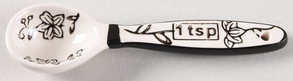 Floral Lace Black 1 Teaspoon Ceramic Measuring Spoon