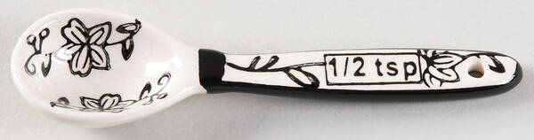 Floral Lace Black 1/2 Teaspoon Ceramic Measuring Spoon