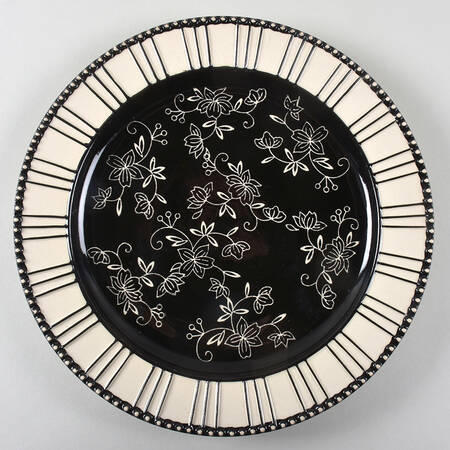 Floral Lace Black Dinner Plate