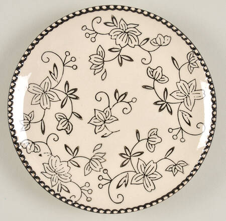 Floral Lace Black Coupe Bread & Butter Plate