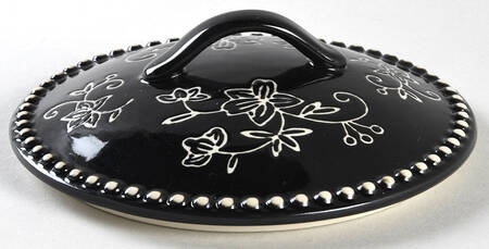 Floral Lace Black Lid for 1 Pt Round Casserole