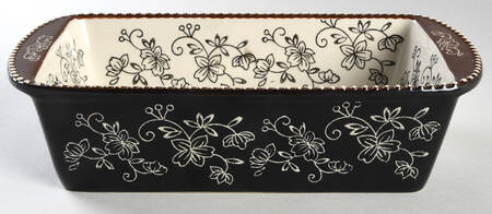 Floral Lace Black Loaf Pan