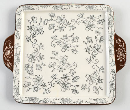 Floral Lace Black Lid-It for 7" Square Baker