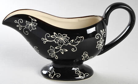 Floral Lace Black Gravy Boat