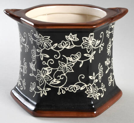 Floral Lace Black Small Canister No Lid