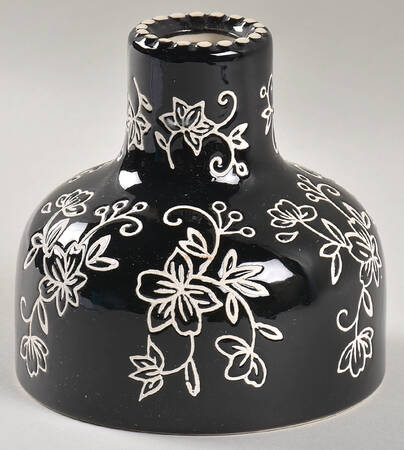 Floral Lace Black 3" Bud Vase