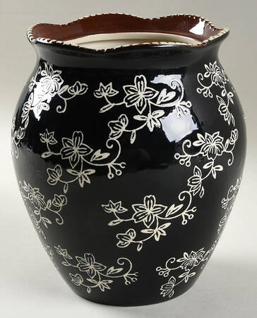 Floral Lace Black Large Canister No Lid