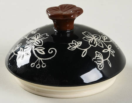 Floral Lace Black Lid for Large Canister