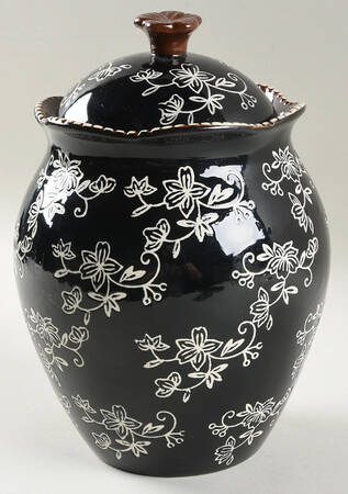 Floral Lace Black Large Canister & Lid