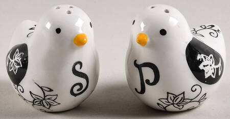 Floral Lace Black Figural Salt & Pepper Set