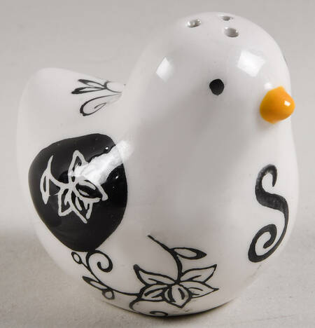 Floral Lace Black Figural Salt Shaker
