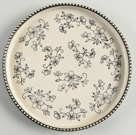 Floral Lace Black Salad Plate