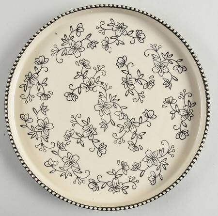 Floral Lace Black Dinner Plate