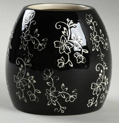Floral Lace Black Treat Jar No Lid