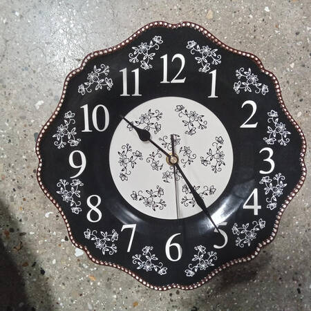 Floral Lace Black Clock Plate
