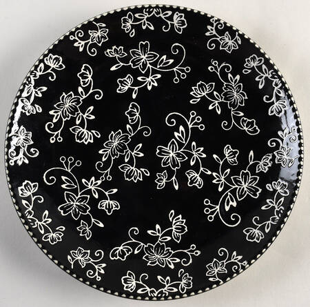 Floral Lace Black Dinner Plate
