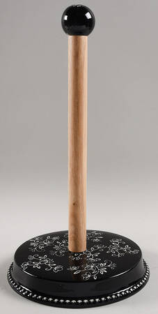Floral Lace Black Paper Towel Holder