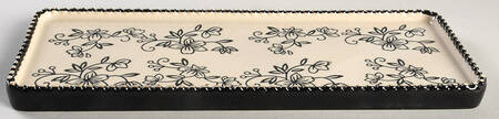 Floral Lace Black 11" Rectangular Tray