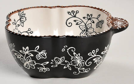 Floral Lace Black Individual Open Soup