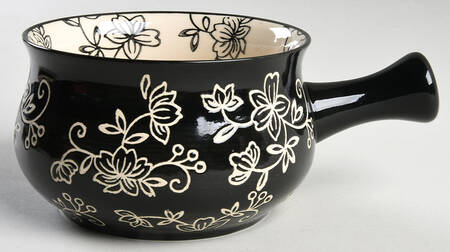 Floral Lace Black Soup Mug