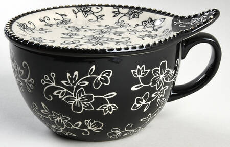 Floral Lace Black Soup Mug & Lid-It