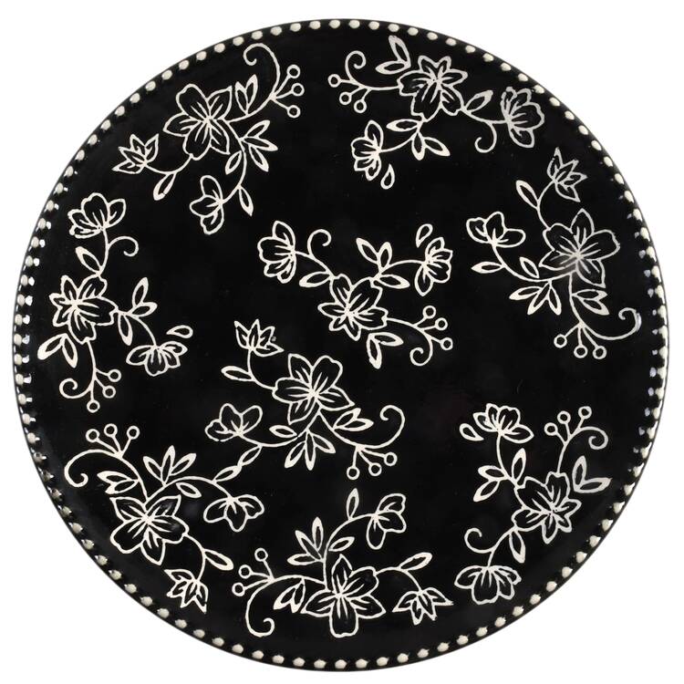 Floral Lace Black Salad Plate