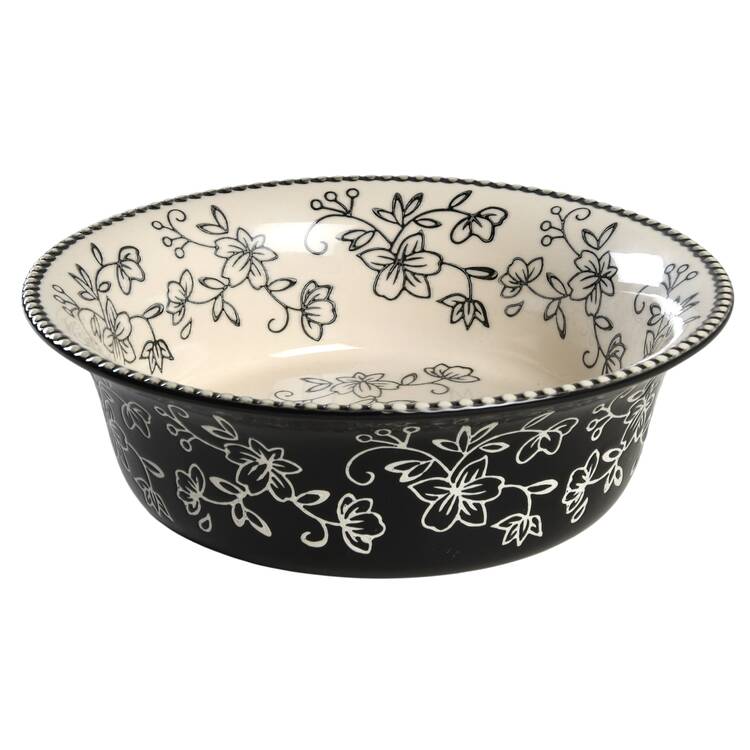 Floral Lace Black 8" Round Baker