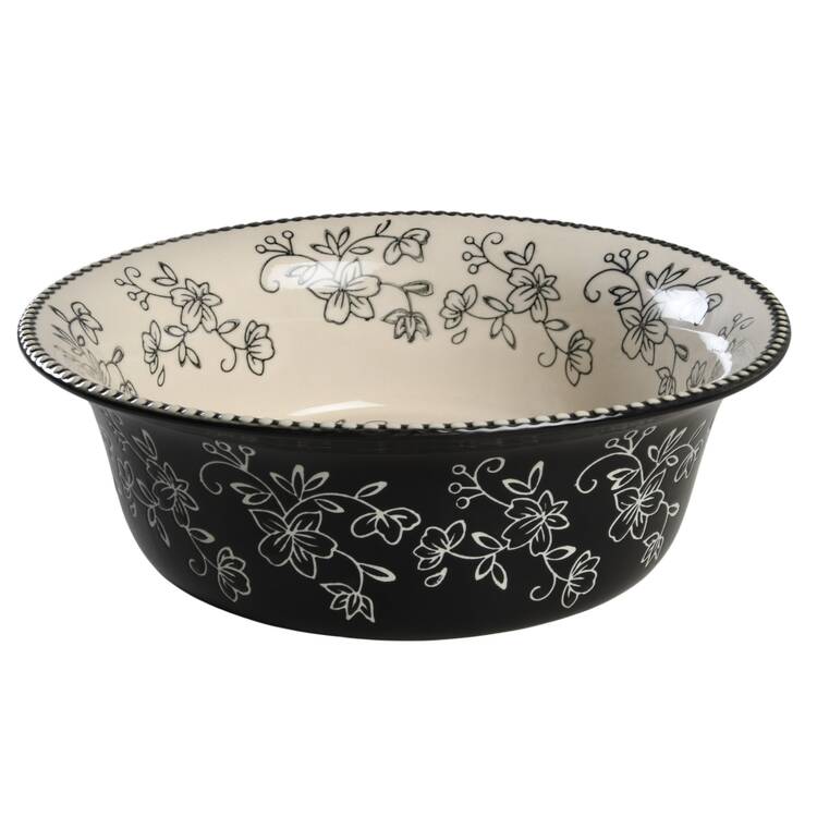Floral Lace Black 10" Round Baker