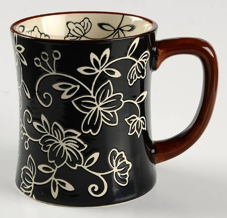 Floral Lace Black Mug