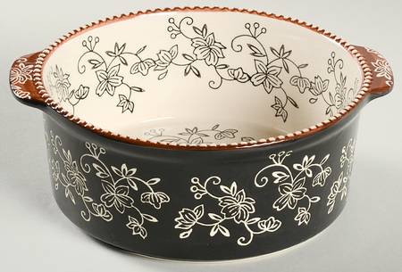 Floral Lace Black 8" Round Baker
