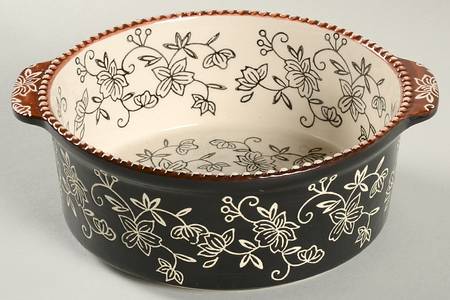 Floral Lace Black 7" Round Baker