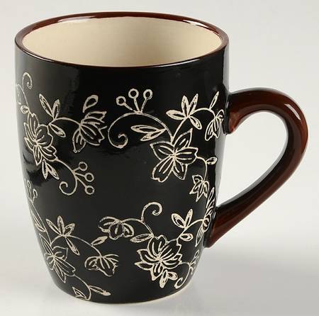 Floral Lace Black Mug