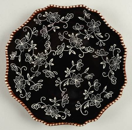 Floral Lace Black Salad Plate