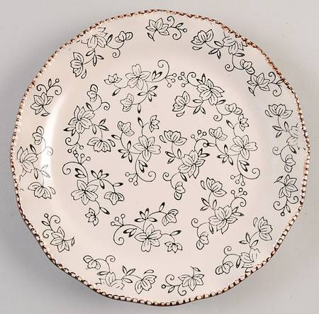 Floral Lace Black Dinner Plate