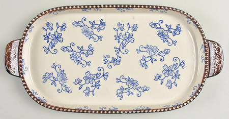 Floral Lace-Blue 13" Oblong Tray