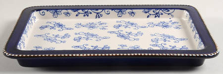 Floral Lace-Blue Lid-It for Rectangular Toaster Oven Baker