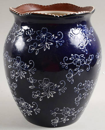 Floral Lace-Blue Cookie Jar No Lid