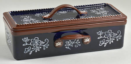 Floral Lace-Blue Multifunctional Baker & Lid (No Drip Tray)