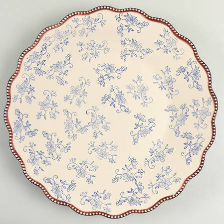 Floral Lace-Blue 15" Chop Plate (Round Platter)
