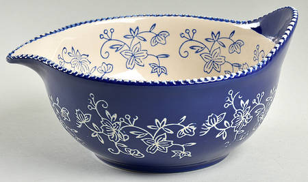 Floral Lace-Blue Small Batter Bowl