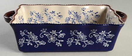 Floral Lace-Blue 10" Rectangular Baker