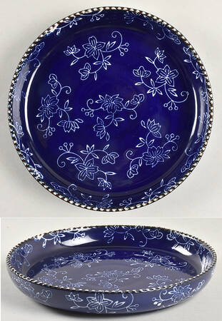 Floral Lace-Blue Deep Salad Plate
