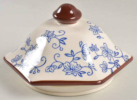 Floral Lace-Blue Lid for Medium Canister